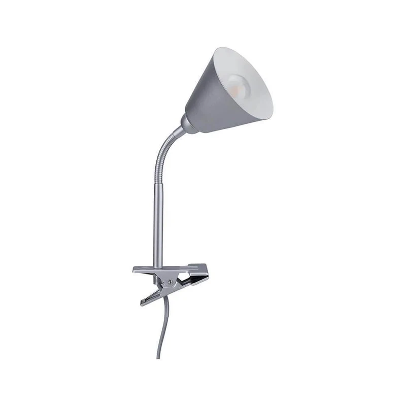Flexible Klemmlampe Vitis Schnurschalter Grau