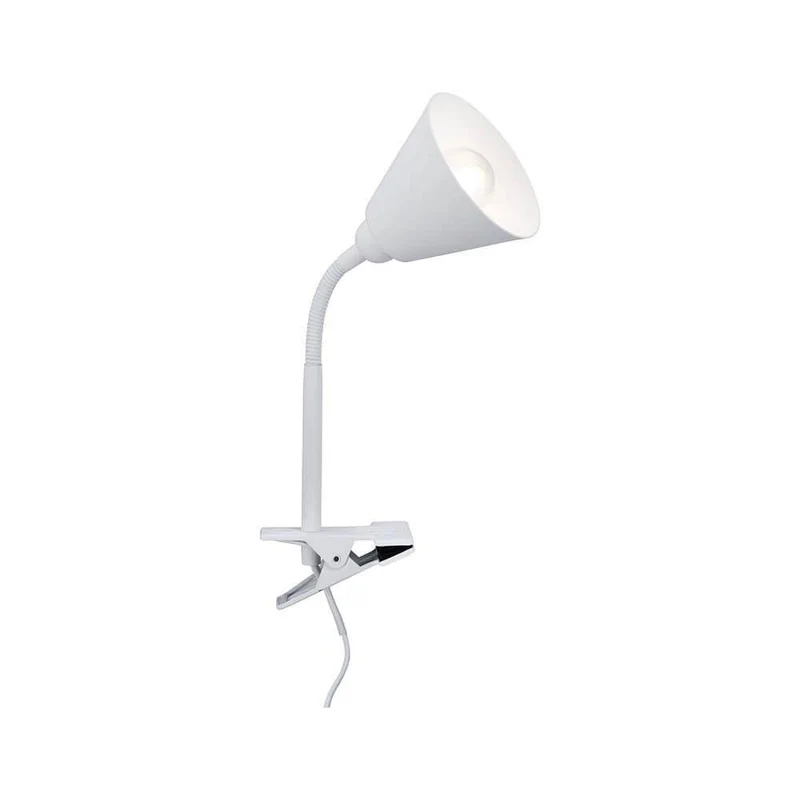 Klemmlampe Vitis mit Flexarm Schnurschalter Weiß