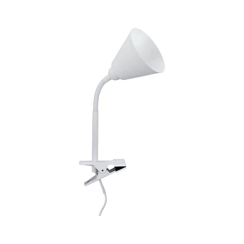 Klemmlampe Vitis mit Flexarm Schnurschalter Weiß