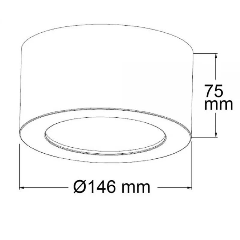 Indirektes Aufbau LED-Panel 600lm Ø 14,6cm Warmweiß