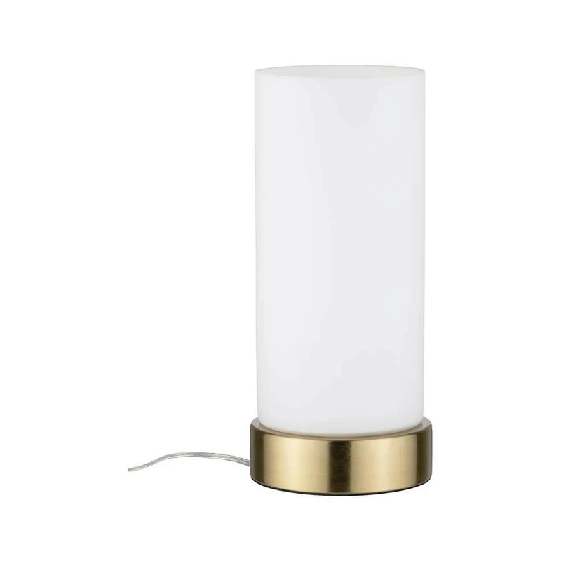 Tischleuchte Pinja mit Touch-Schalter Weiß, Messing
