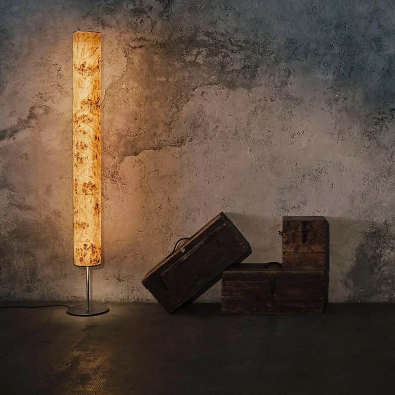 LED Holz-Stehleuchte Arbor 190cm Pappel Maser