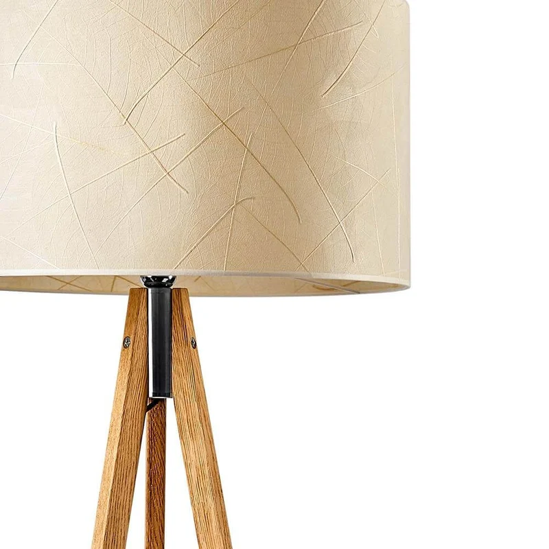Dreibeinstehleuchte Ligno 150cm Holzfuß Blätter