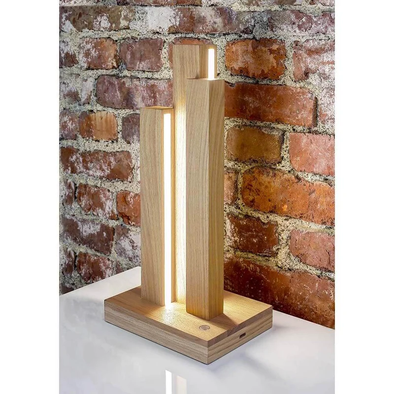 LED Tischleuchte Manhattan Touch-Dimmer 910lm Eiche-Geölt