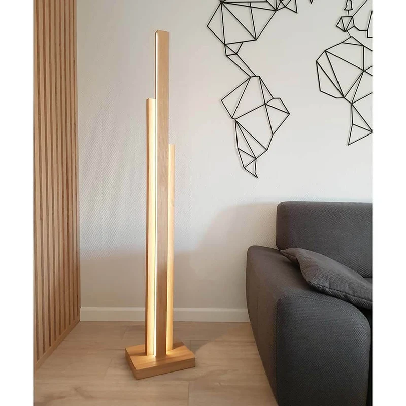 LED Stehlampe Soho Touch-Dimmer 5600lm Eiche-Geölt