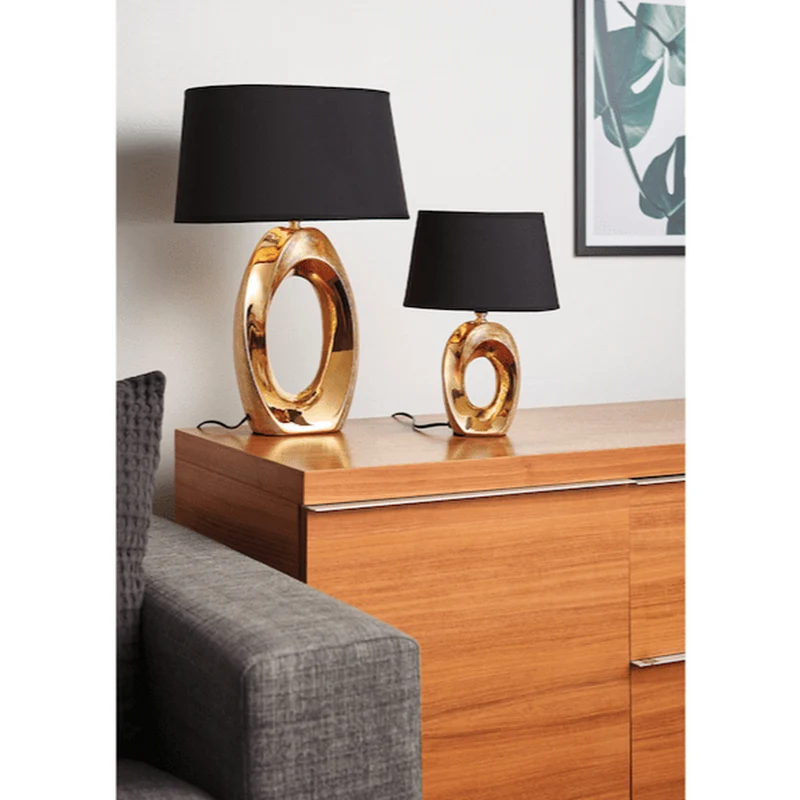 Lampe Noir Et Doré
