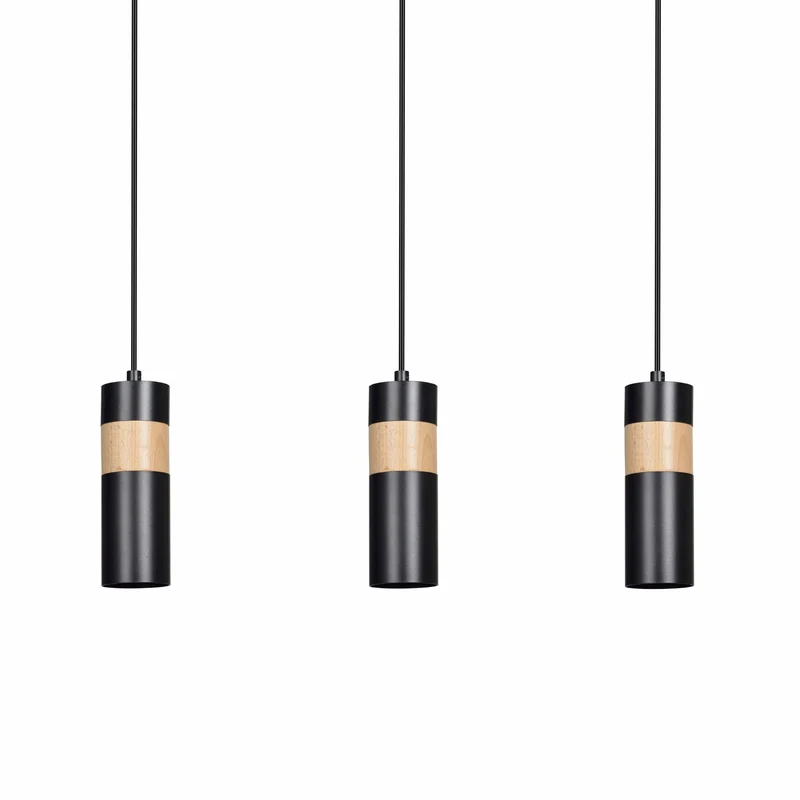 Suspension Luminaire Noir Et Bois