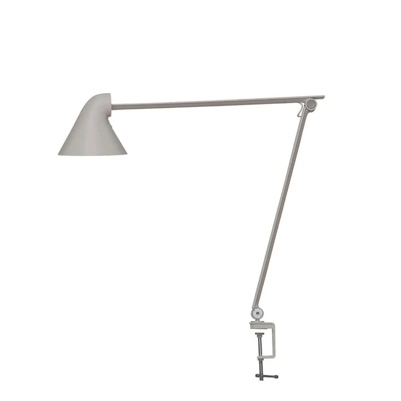 NJP bordlampe med klemme 3000K lys aluminium - Louis Poulsen