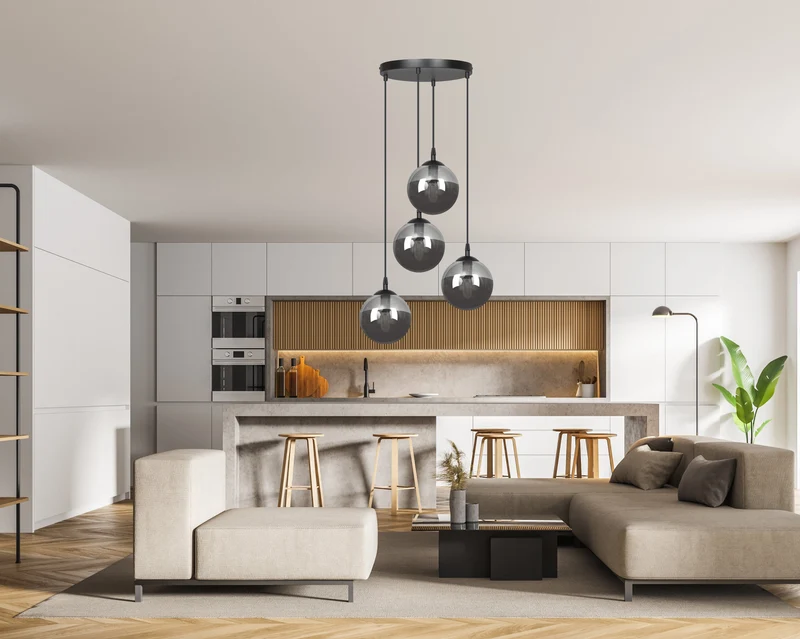 Lampe Suspension Boule Verre Souflée