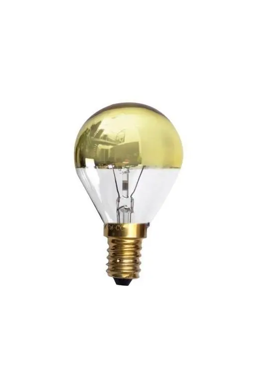 Ampoule Sphérique Calotte Dorée E14 40W Incandescente Dimmable