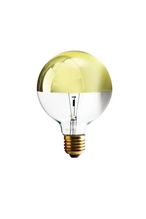 Ampoule globe à calotte dorée incandescente dimmable E27 60 W