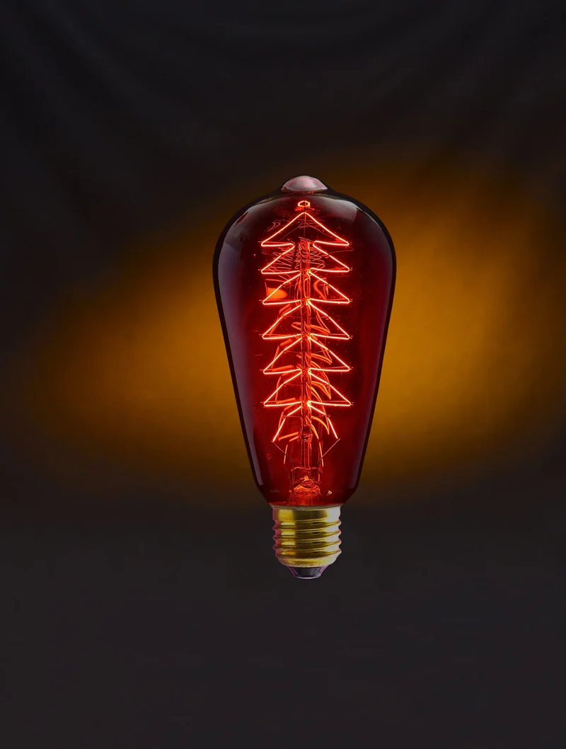 Ampoule à filament spirale ST64 E27 60W rouge – Modèle Stan Red – Vintage décorative