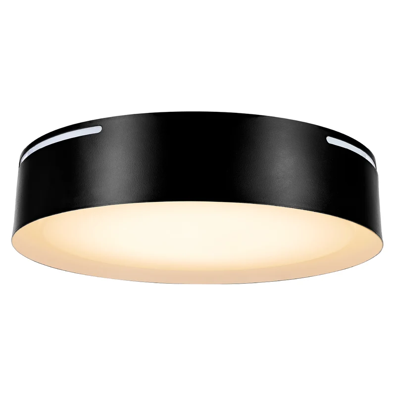 SYLVANIA 13" Flushmount Ceiling Light Luminaire, 42.5W, 5 CCT 2700/3000/3500/4000/5000K, Dimmable, 1400 lms, Black / Gold - 1 Pack (63469)
