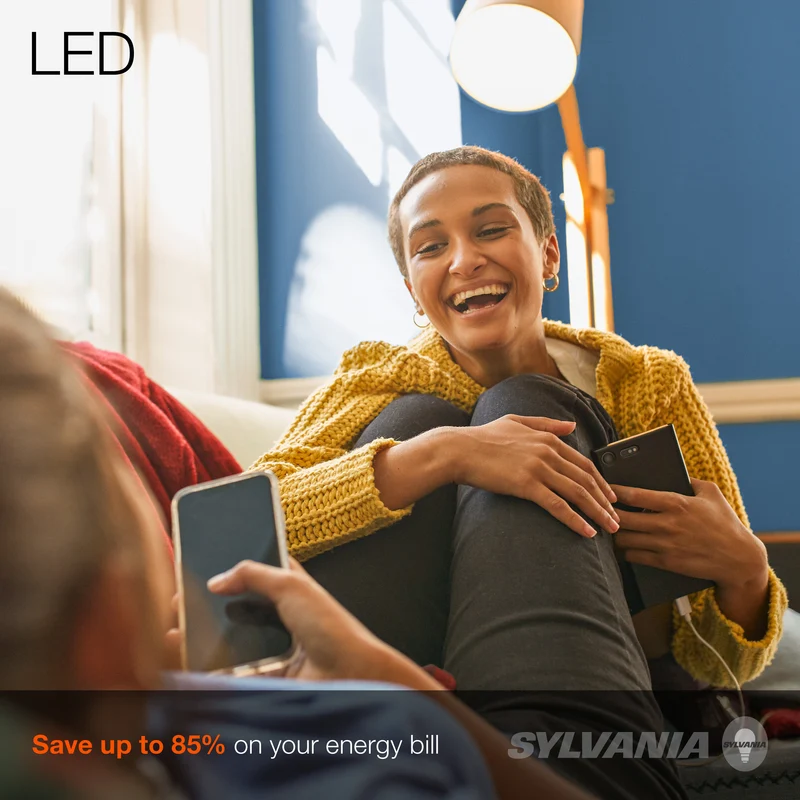 SYLVANIA LED A19 Light Bulb, 40W = 5.5W, Dimmable, 13 Year, Frosted, 2700K, Soft White - 1 Pk
