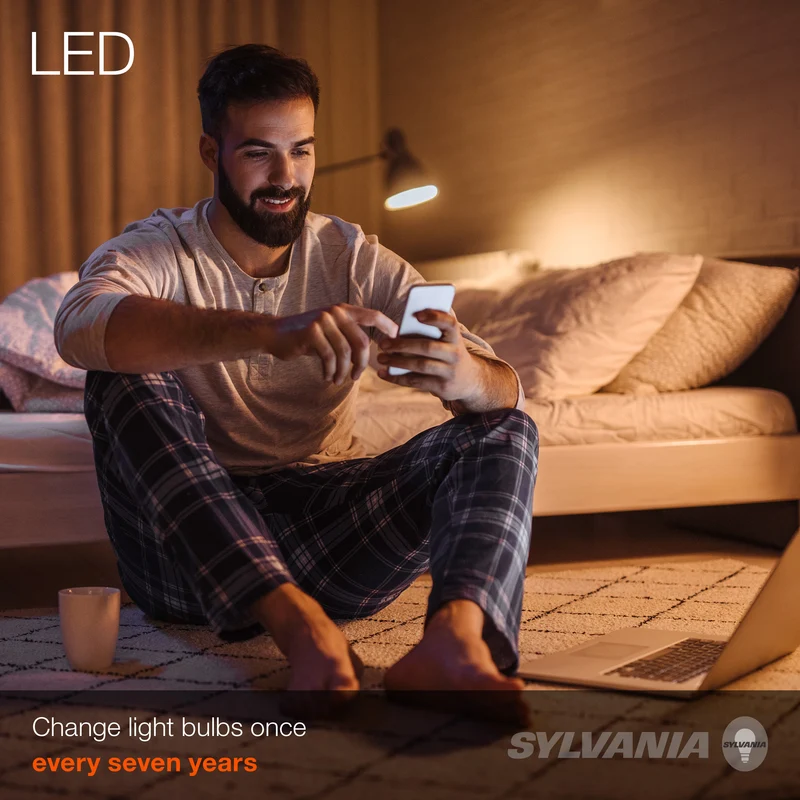 SYLVANIA LED A19 Light Bulb, 40W = 5.5W, Dimmable, 13 Year, Frosted, 2700K, Soft White - 1 Pk
