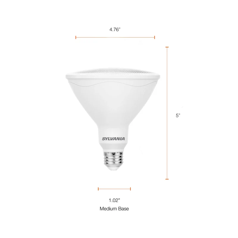SYLVANIA 12W EverydayLED Light Bulb, PAR38 LED, Non Dimmable, 900 Lumens, 3000K, White - 8 PK