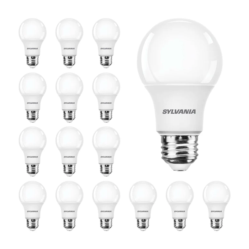 SYLVANIA 6W EverydayLED Light Bulb, A19 LED, Non Dimmable, 400 Lumens, 5000K, Daylight - 16 PK