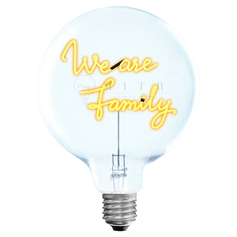 Ampoule décorative LED sans Fil "We are Family" - Message In The Bulb