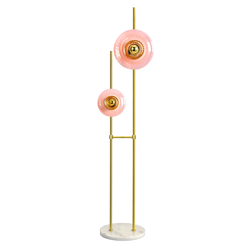 Lampadaire Grace – Design élégant en verre soufflé, 2 verrines personnalisables