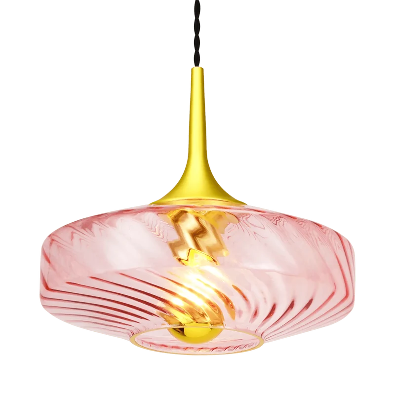 Suspension Roxanne Ø20 cm – Luminaire en verre soufflé transparent design élégant