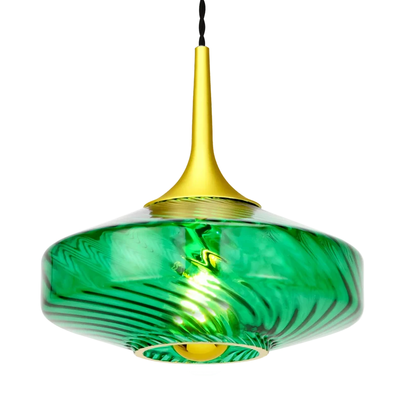 Suspension Roxanne Ø20 cm – Luminaire en verre soufflé transparent design élégant