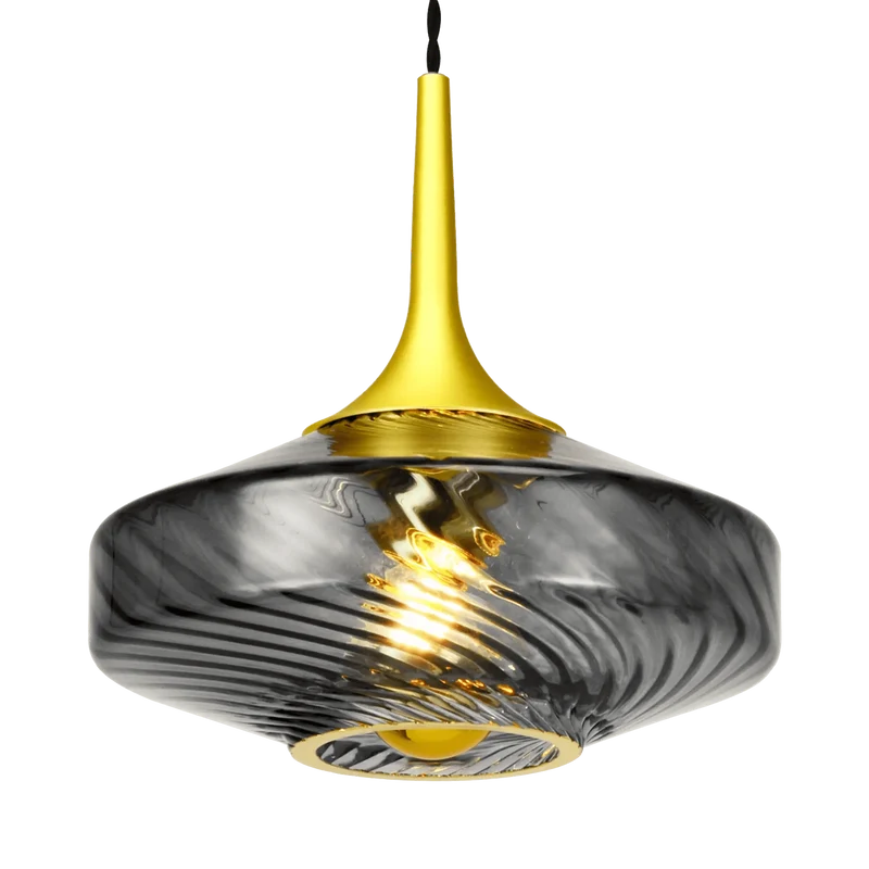 Suspension Roxanne Ø20 cm – Luminaire en verre soufflé transparent design élégant