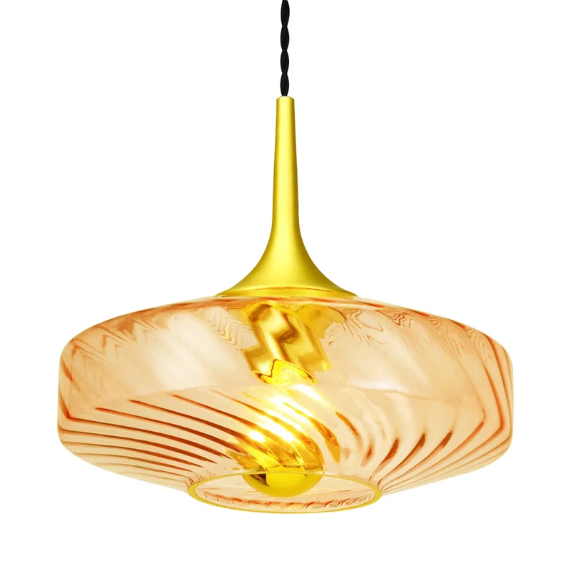 Suspension Roxanne Ø20 cm – Luminaire en verre soufflé transparent design élégant