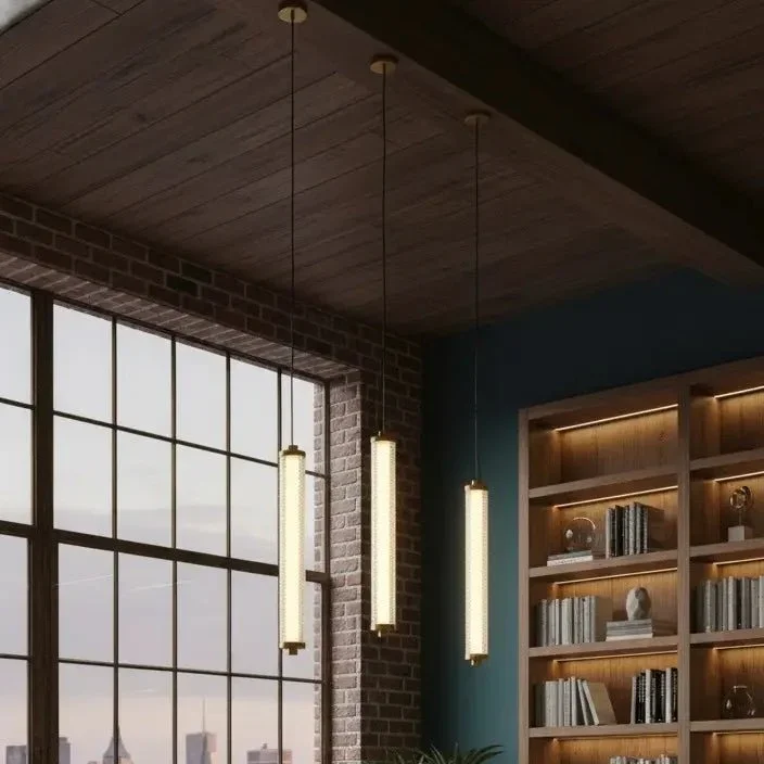 Suspension Tiffany verticale Diamant – Luminaire design LED dimmable élégant