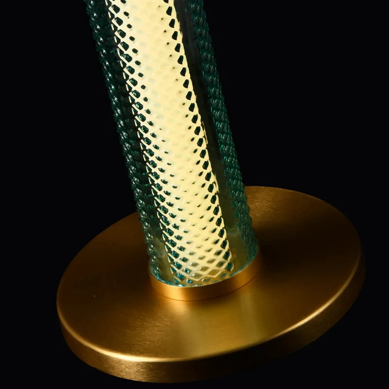 Lampadaire Tiffany – LED intégrée, intensité variable, finition dorée