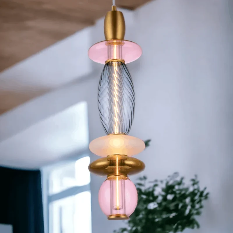 Suspension Léonor verticale – Verre design coloré