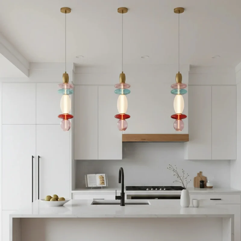 Suspension Léonor verticale – Verre design coloré