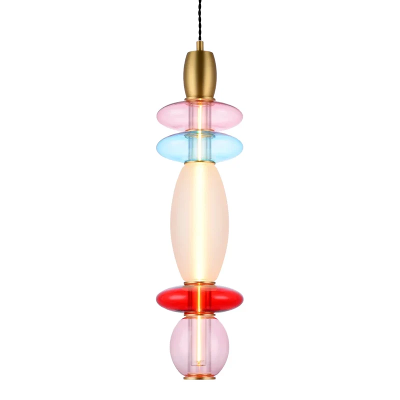 Suspension Léonor verticale – Verre design coloré
