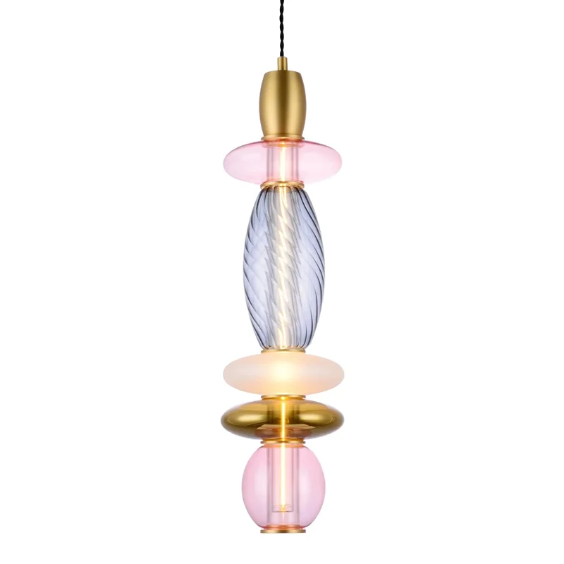 Suspension Léonor verticale – Verre design coloré
