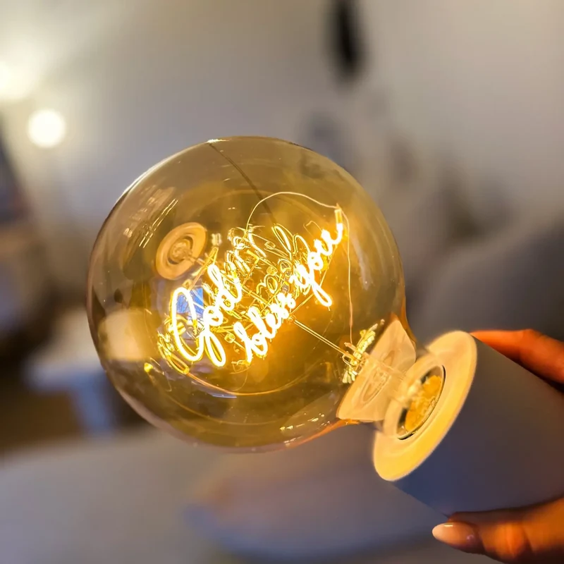 Ampoule décorative LED "GOD BLESS YOU" - Message In The Bulb