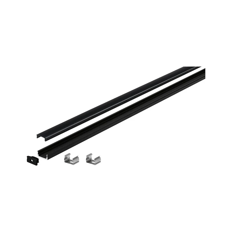 LED Strip Profil Base Schwarzer Diffusor 1m Schwarz
