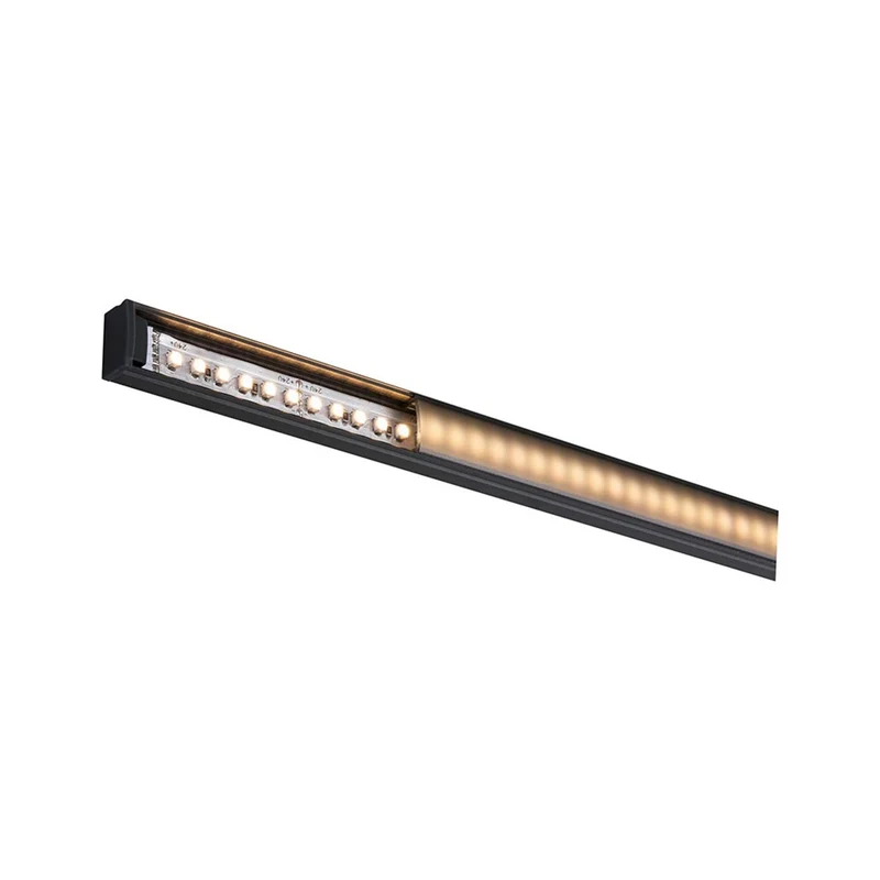 LED Strip Profil Base Schwarzer 2m Diffusor