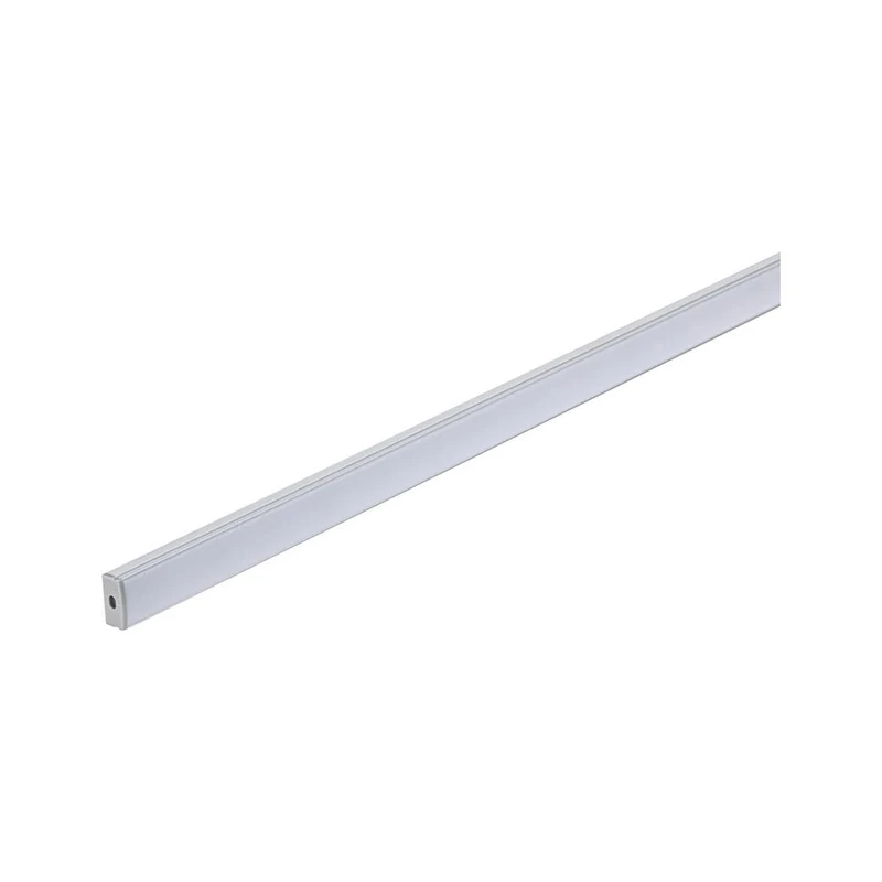 LED Strip Profil Base Weißer Diffusor 2m Alu-Eloxiert Satin