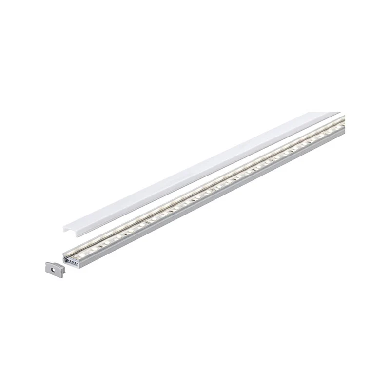 LED Strip Profil Base Weißer Diffusor 2m Alu-Eloxiert Satin