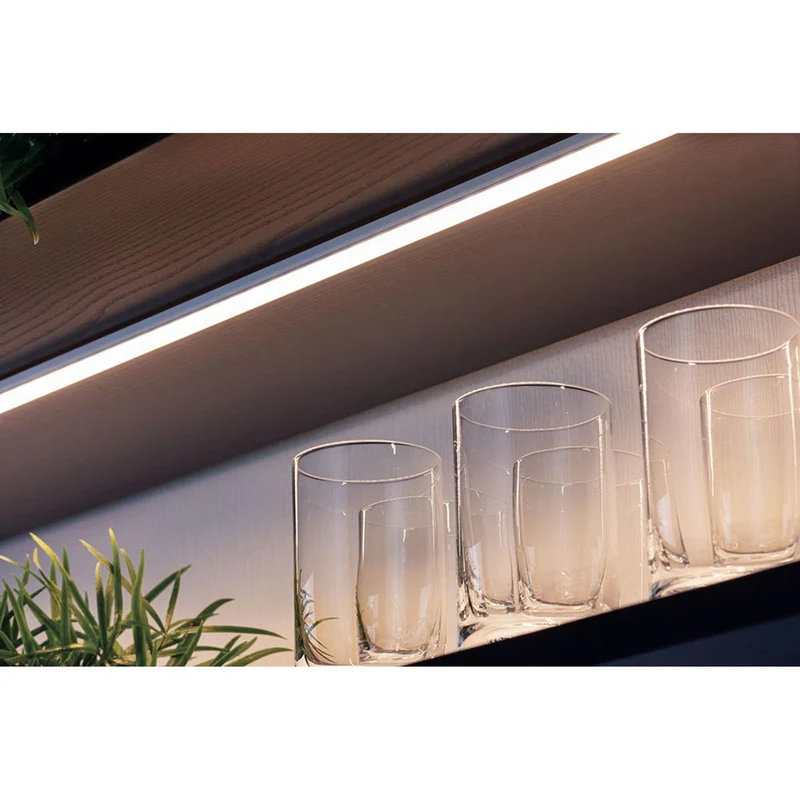 LED Strip Profil Base 1m Weißer Diffusor Alu, Satin