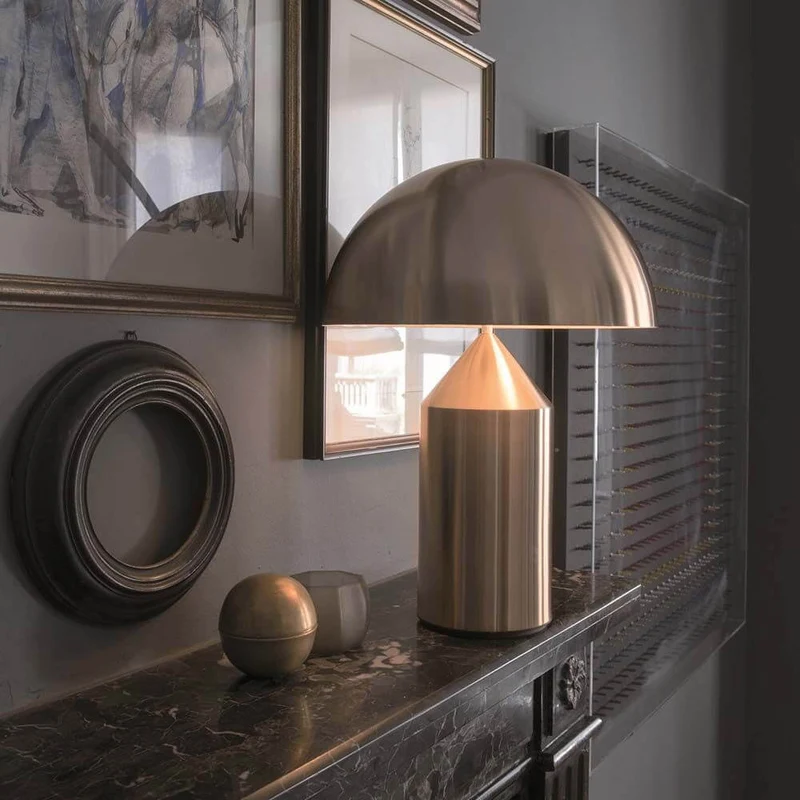 Oluce Tischlampe Atollo 35 Goldfarben