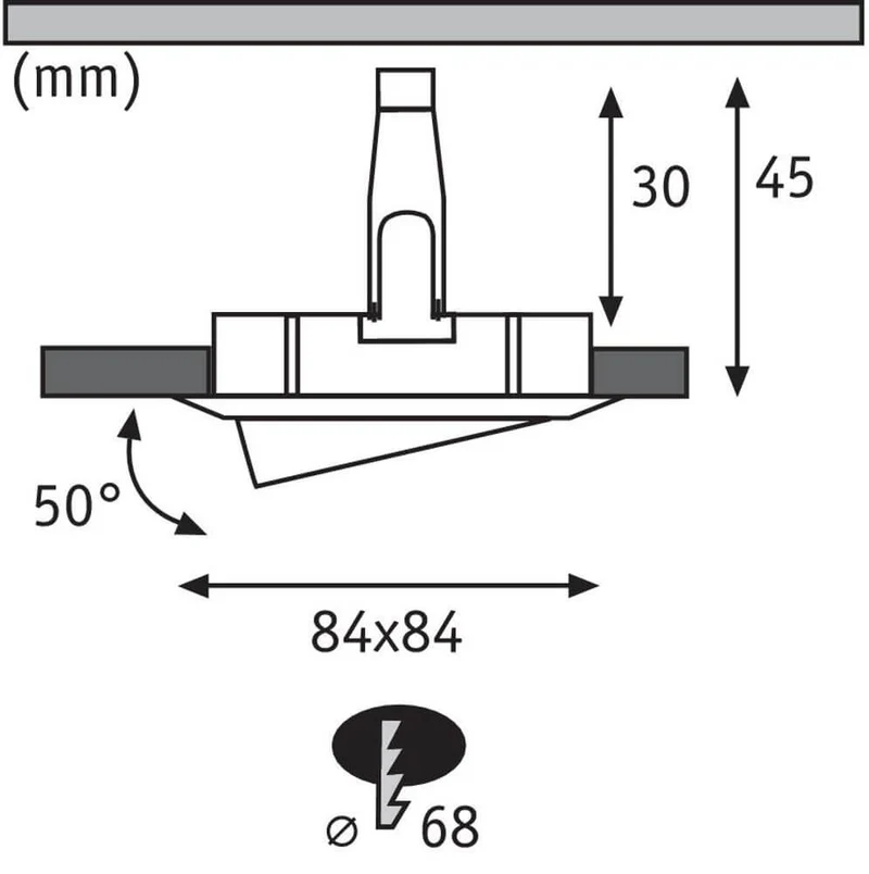 3er-Set Einbauleuchte LED Nova eckig Weiß