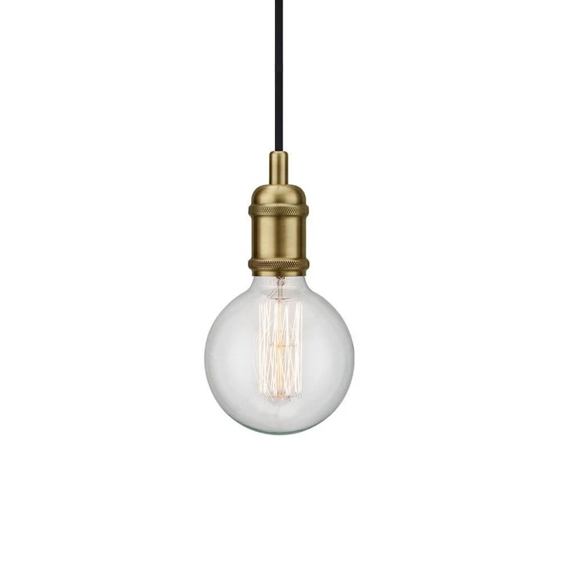 Avra Pendelleuchte mit Stoffkabel Messing