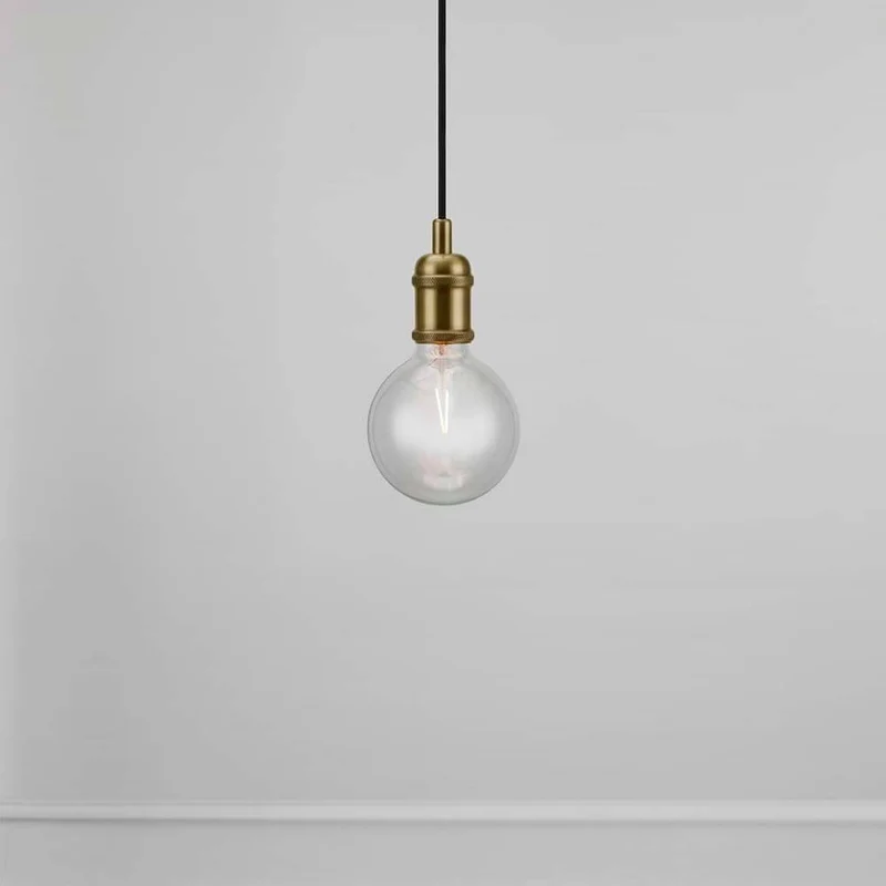 Avra Pendelleuchte mit Stoffkabel Messing