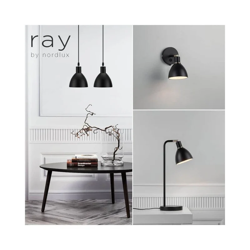 Ray Doppel-Pendelleuchte Schwarz