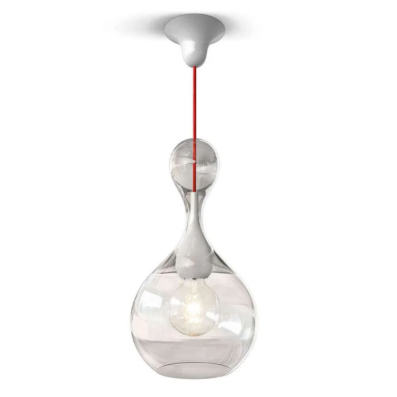 Blubb Glas-Pendellampe Mundgeblasen