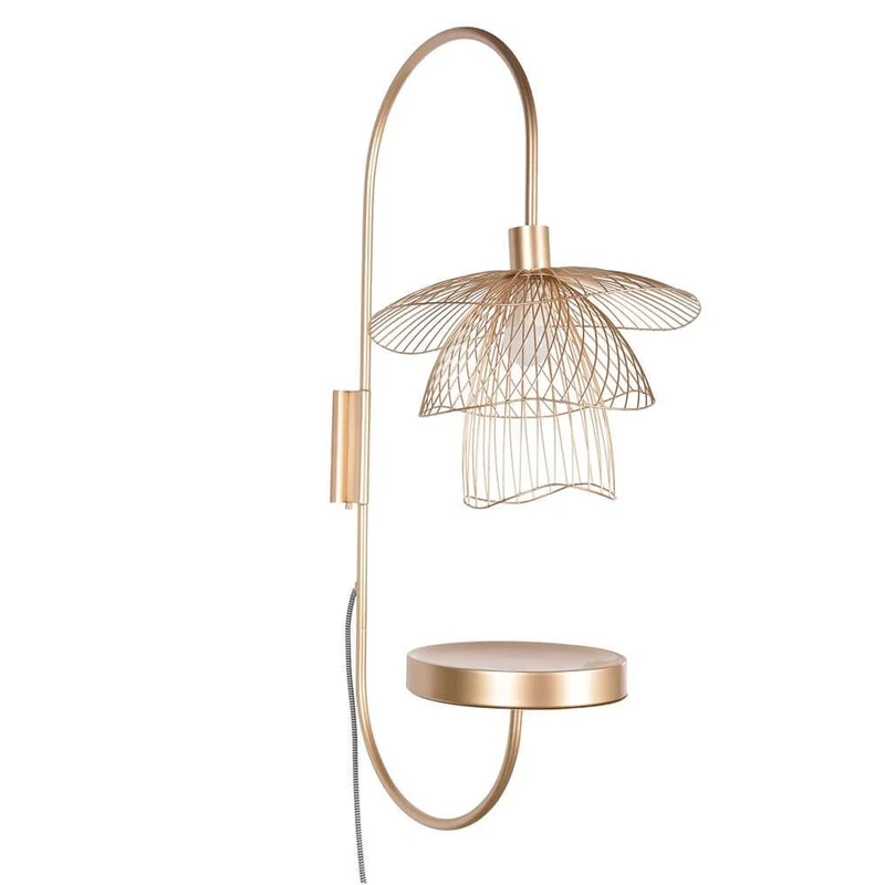 Forestier Wandlampe Papillon 70cm mit Abstelltisch