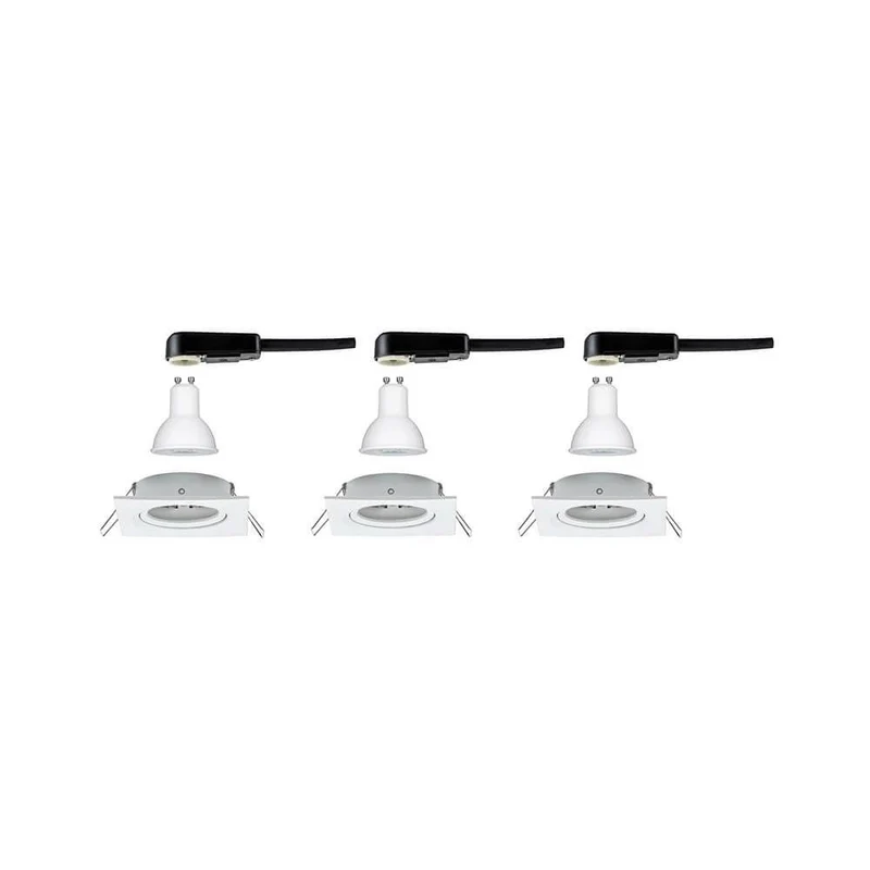 Einbauleuchten-Set Nova eckig LED 3-stepdim 3x6,5W Weiß