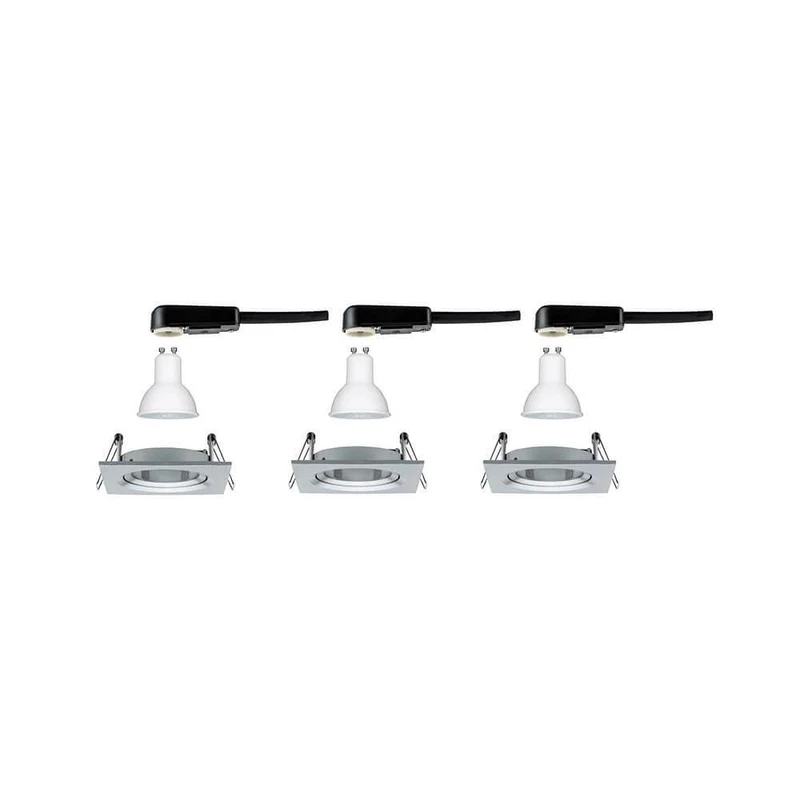 Einbauleuchten-Set Nova eckig schwenkbar LED 3x6,5W 2700K GU10