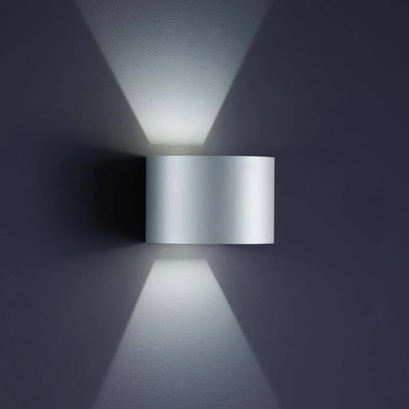 LED Außen-Wandleuchte Siri 44 - R IP54 Silbergrau