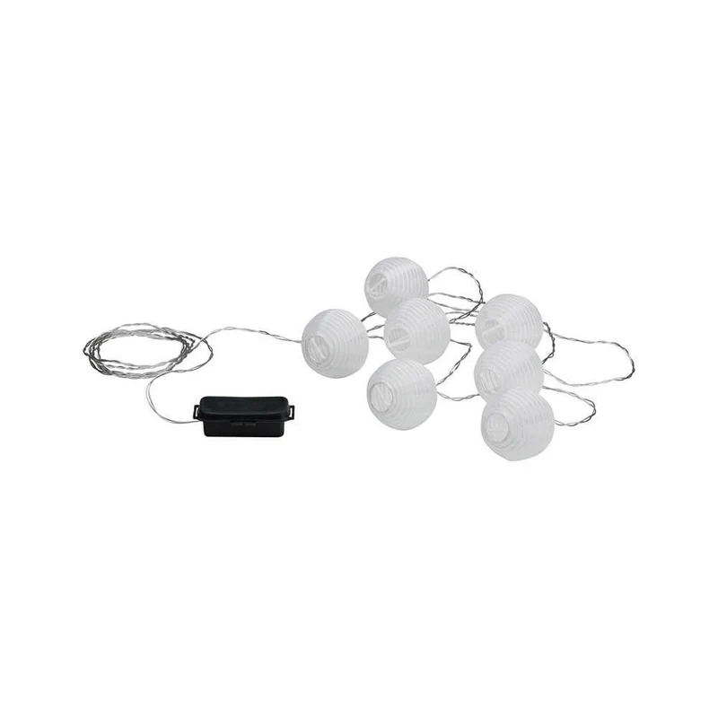 Akku LED Lampionkette IP44 3000K 7x1lm USB